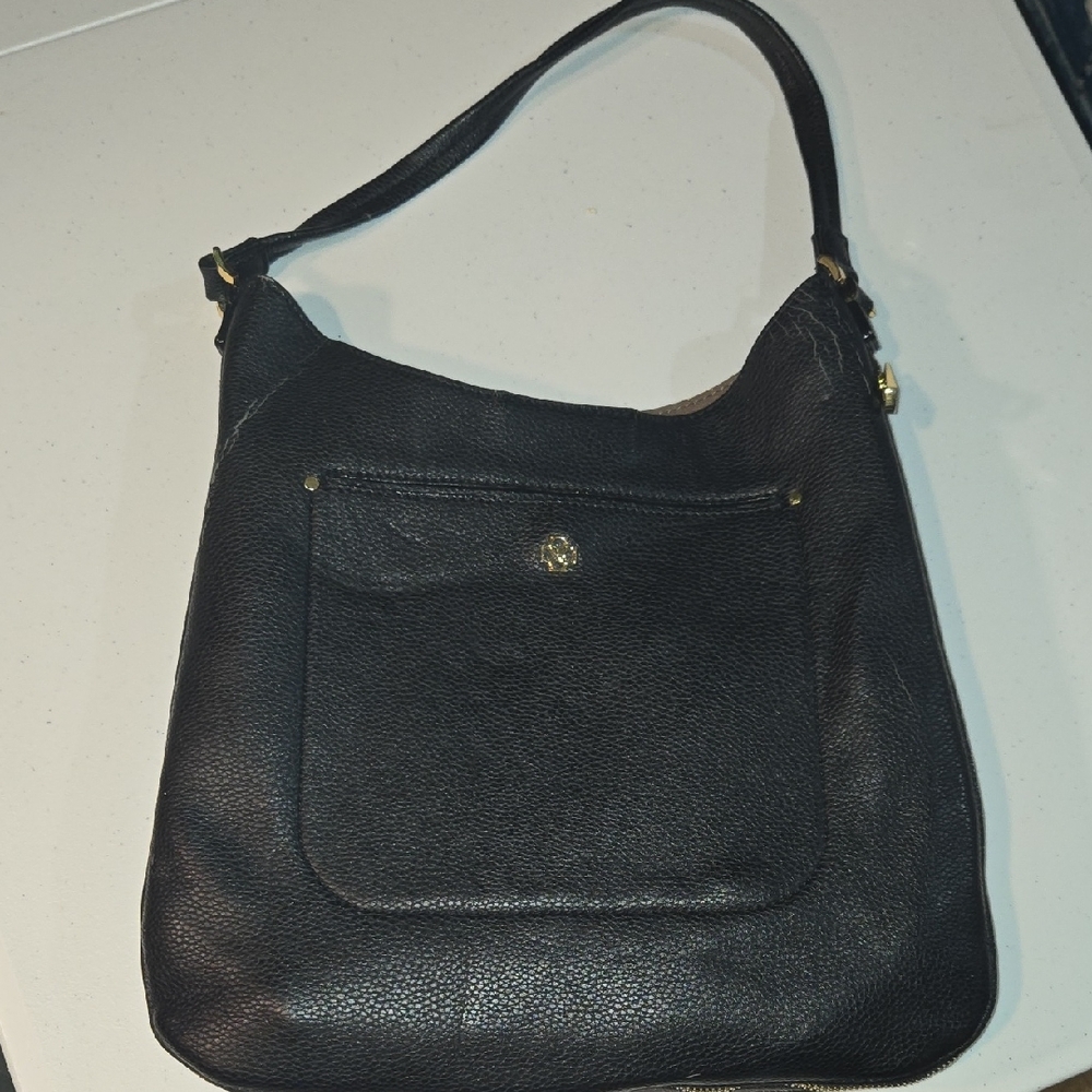 Ann Taylor Black Leather Shoulder Bag